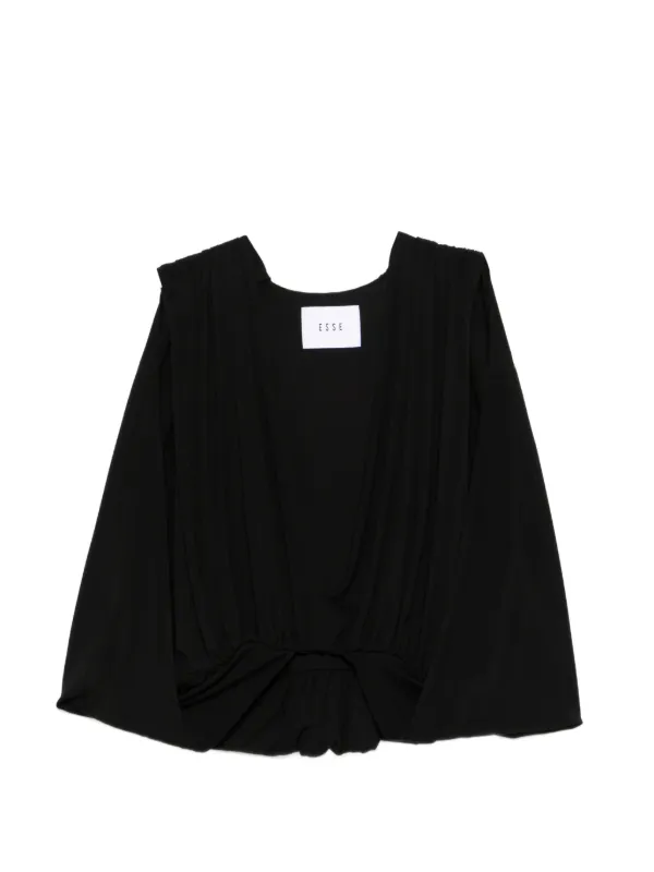 Esse Studios Solina Gathered Cape Top in Black