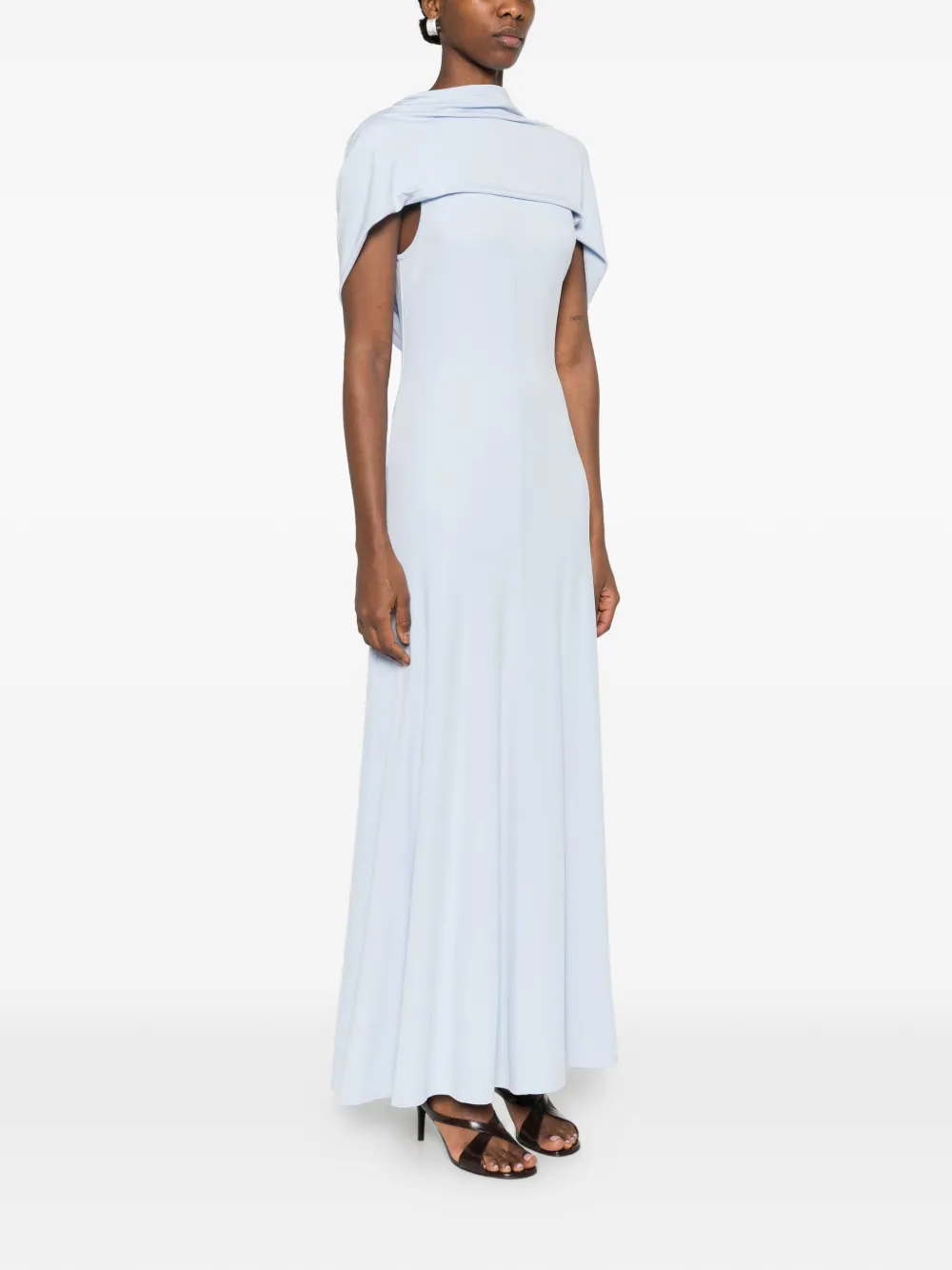 Esse Studios Cowl Solina Dress in Blue, view 3