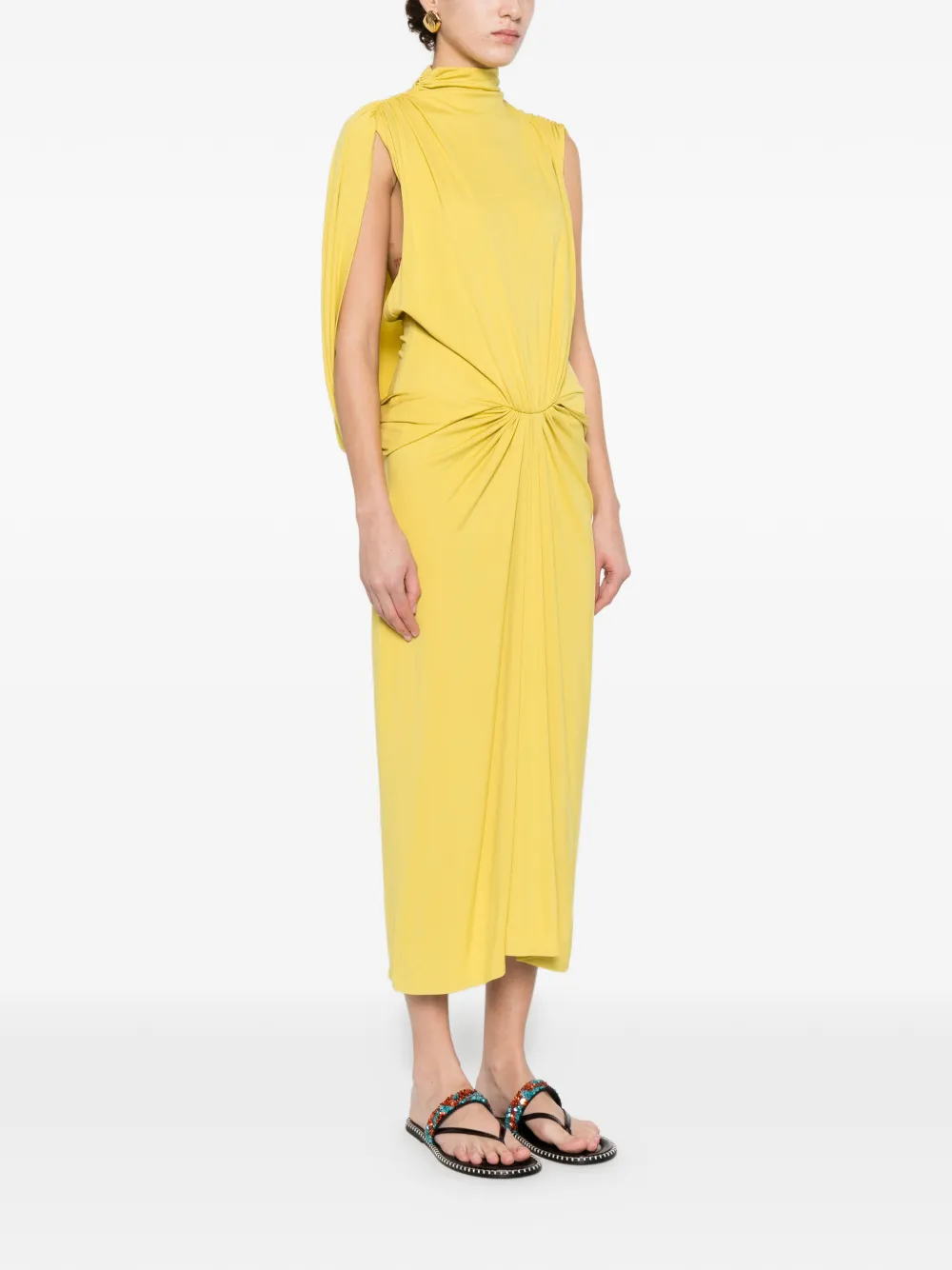  Esse Studios Abito Solina Con Mantella - Giallo 
