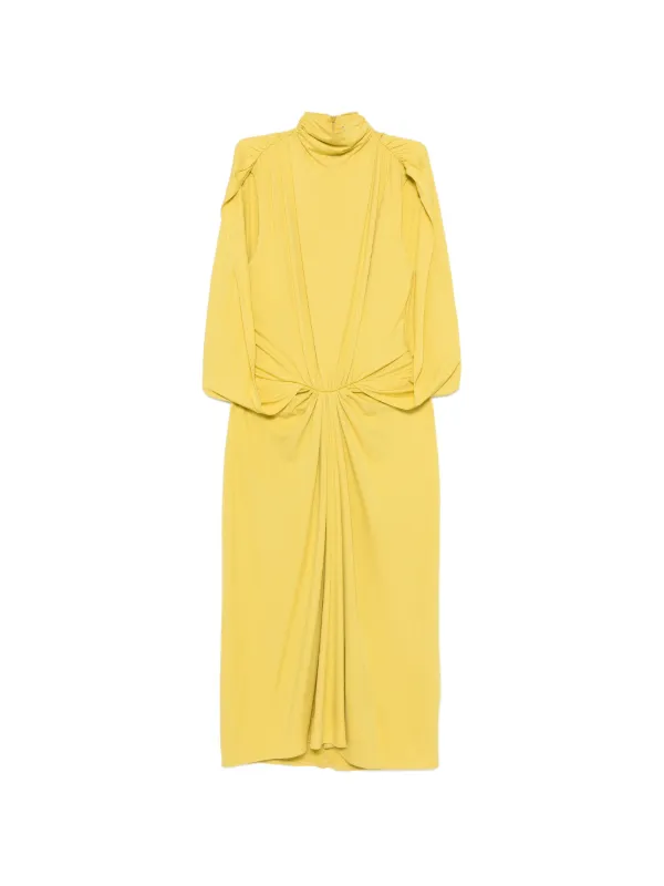 Esse Studios Solina Cape Gathered Dress in Yellow