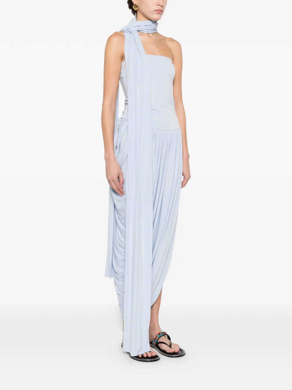Esse Studios Strapless Draped Dress in Blue, view 3