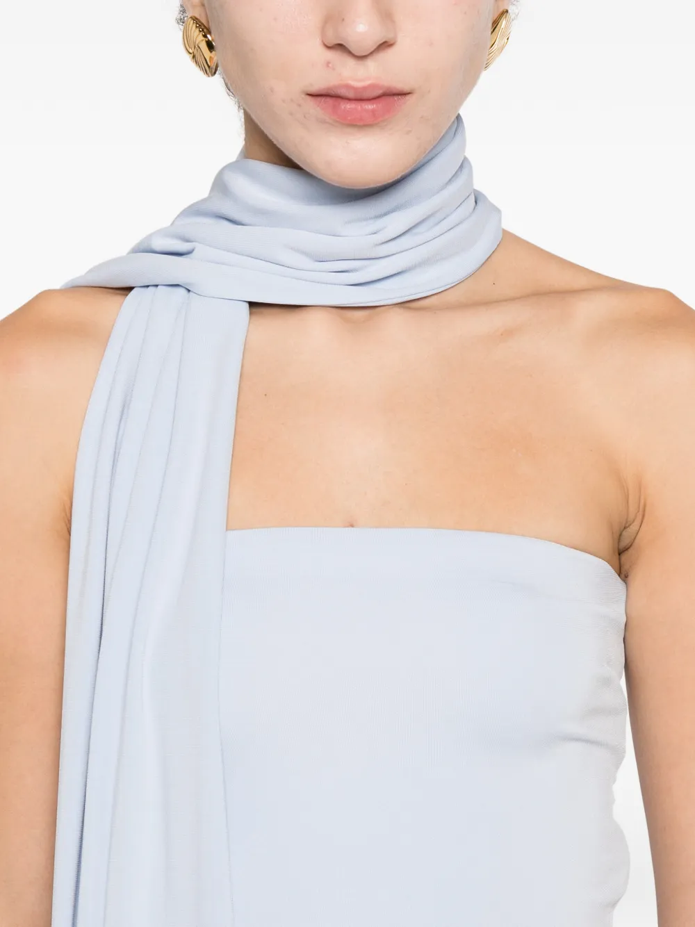 Esse Studios Strapless Draped Dress in Blue, view 5