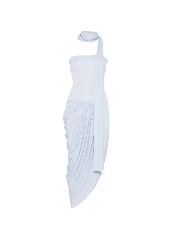 Esse Studios Strapless Draped Dress in Blue