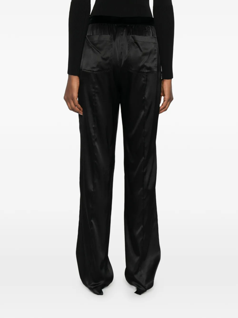 Tom Ford Logo Silk Pajama Trousers In Black