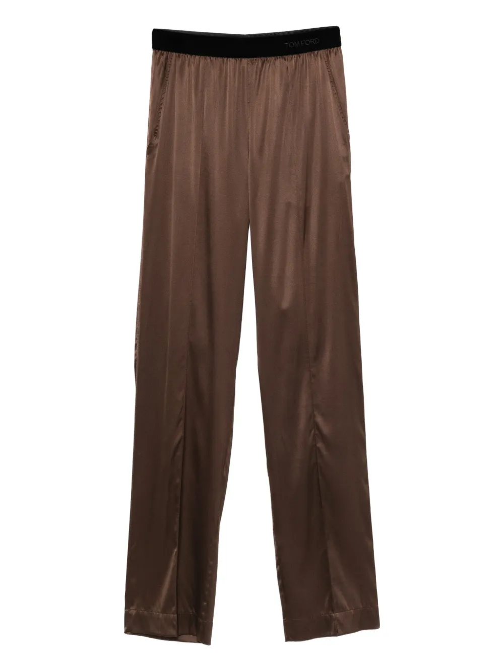 Tom Ford Logo-embroidered Trousers In Brown