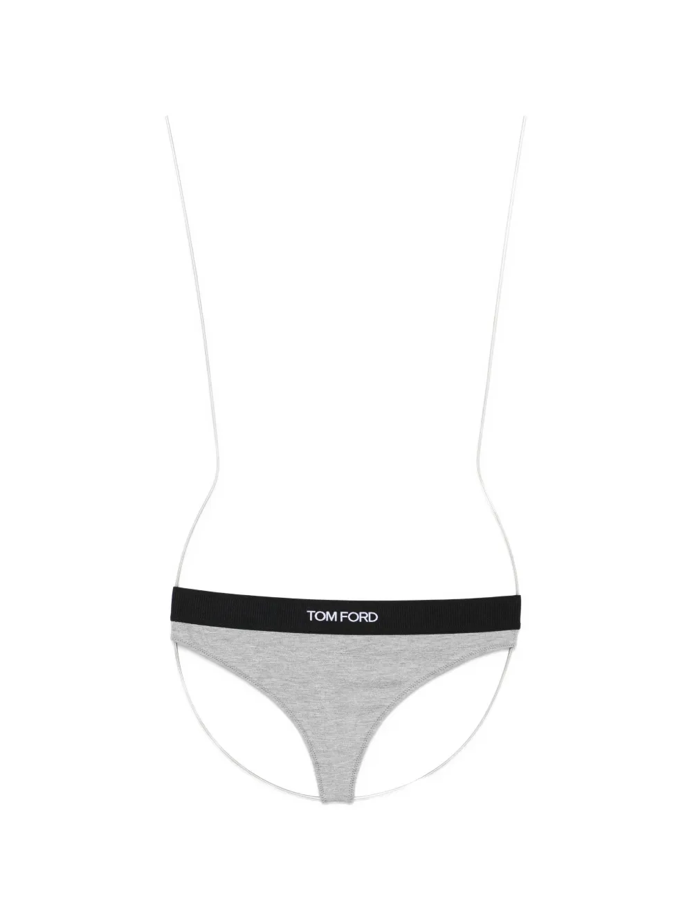 TOM FORD logo-waistband thong - Grigio