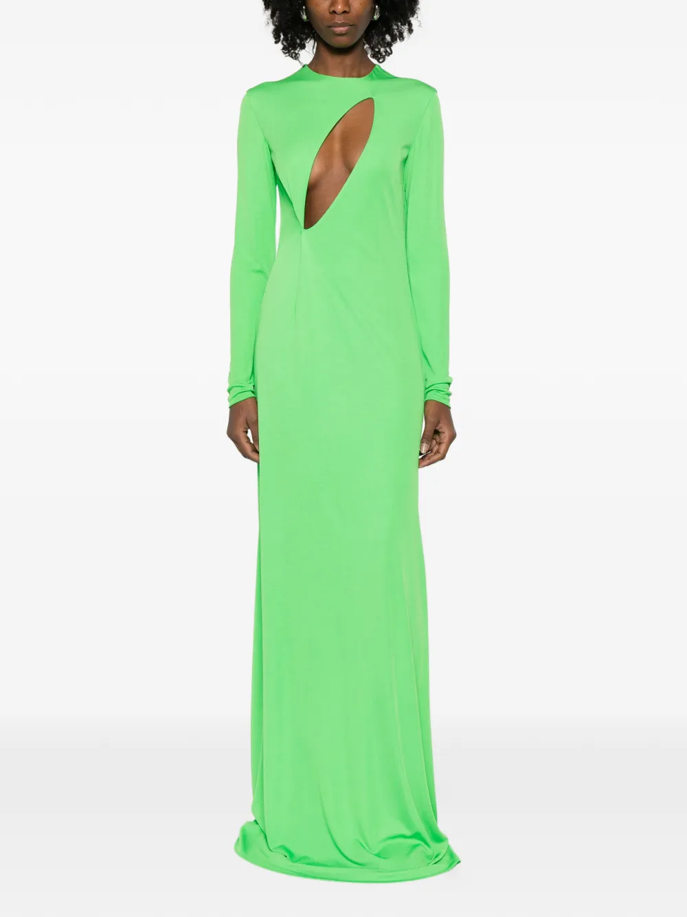 TOM FORD cut-out long-sleeve maxi dress - Groen