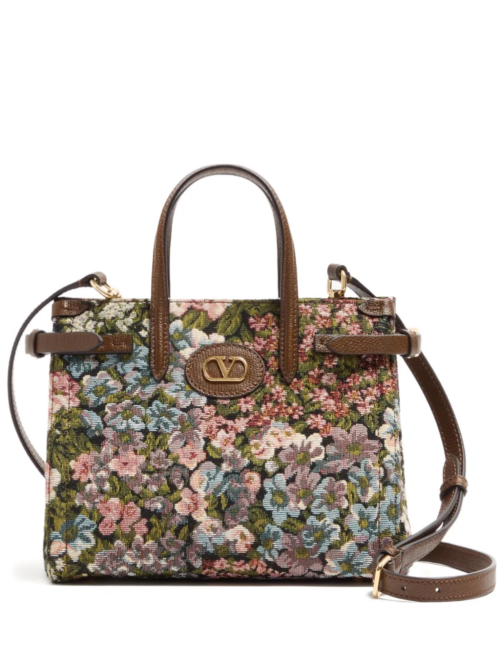 Valentino Garavani Borsa tote Antives piccola - Marrone