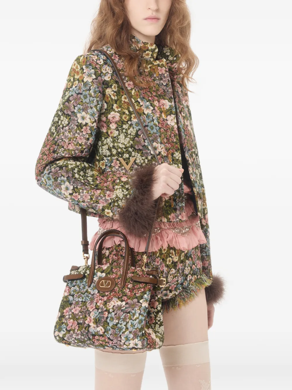 Valentino Garavani Kleine Antives shopper met jacquard - Bruin