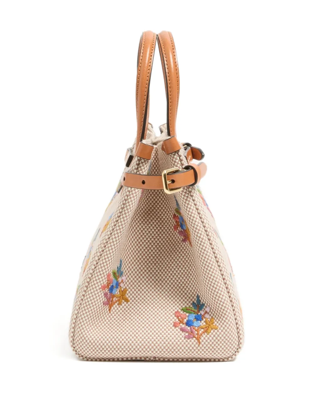 Antibes floral embroidered canvas shoulder bag