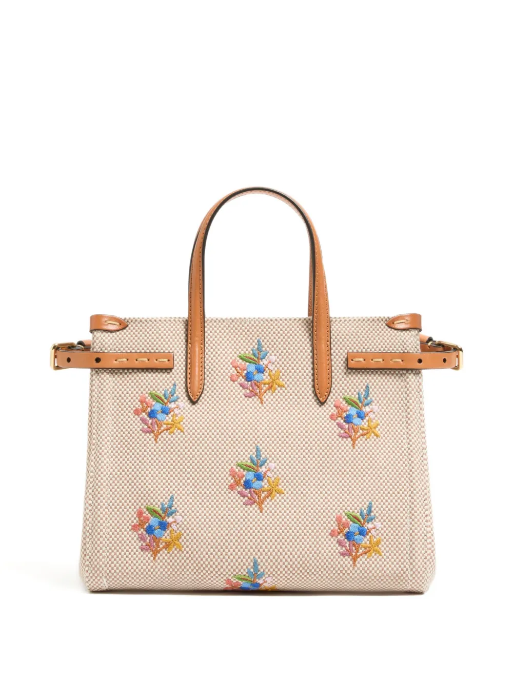 Antibes floral embroidered canvas shoulder bag