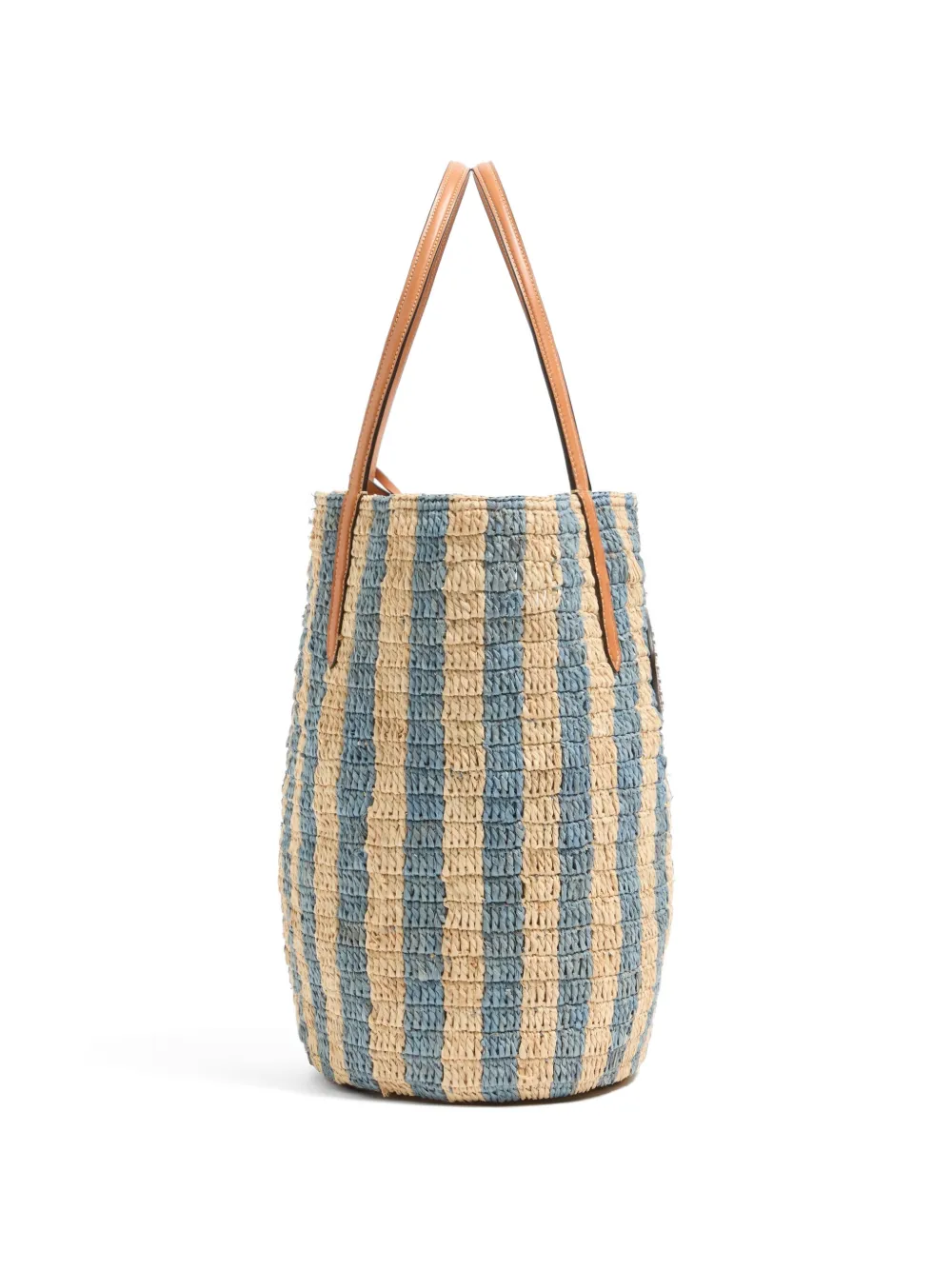 Valentino Garavani Gestreepte raffia shopper Blauw