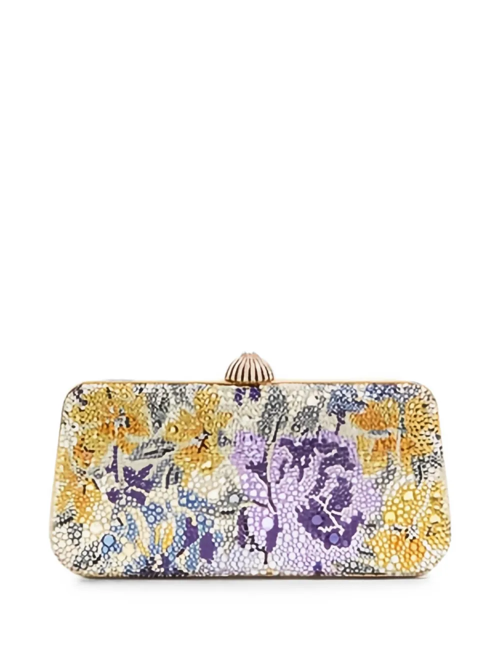 Valentino Garavani Flower Rhinestone Clutch Bag | Yellow | FARFETCH JO