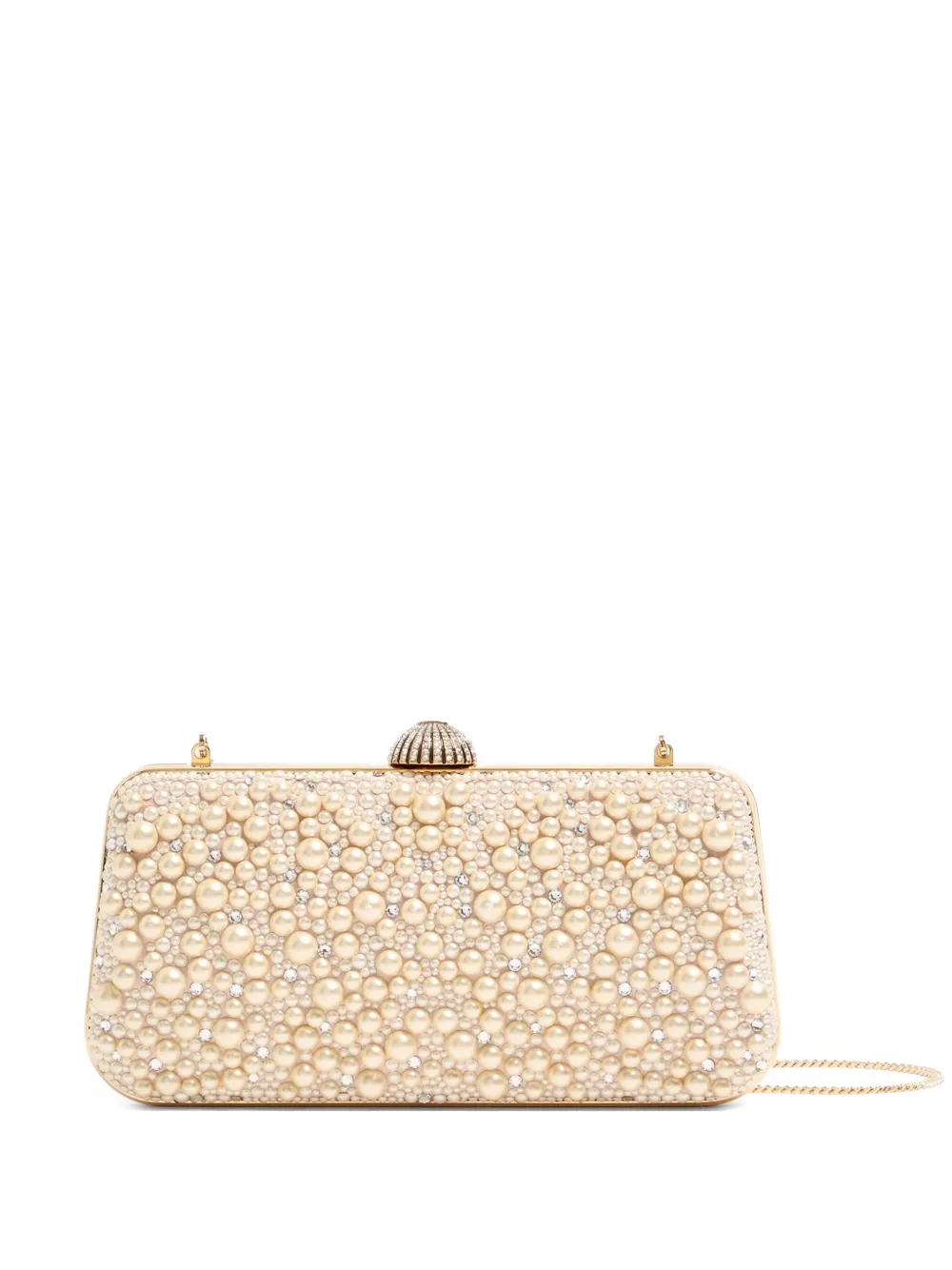 Valentino Garavani Clutch Carry Secrets con strass - Toni neutri