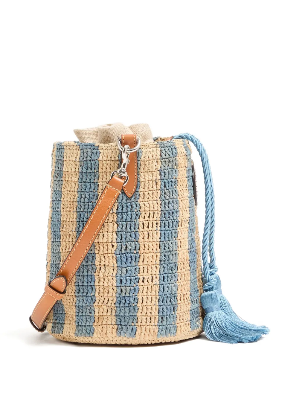 Valentino Garavani Gestreepte bucket-tas Beige