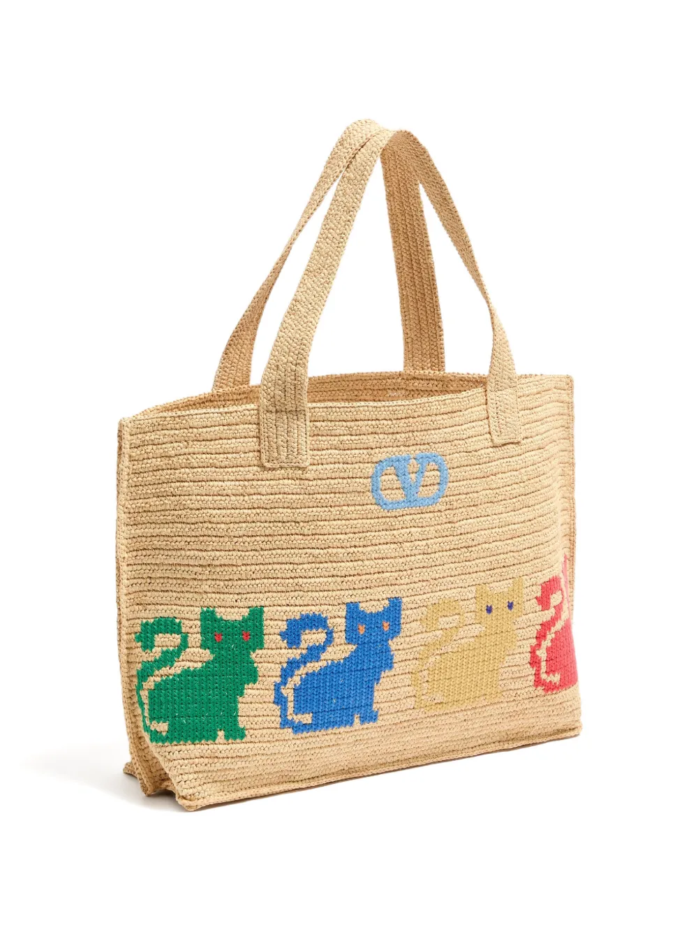 Valentino Garavani  Garavani Raffiachat Large Raffia Shopping Bag Woman Natural Uni In Brown
