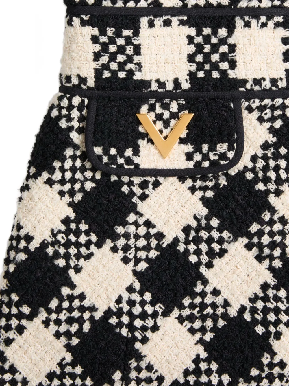 Valentino Garavani Damier tweed mini-jurk Zwart