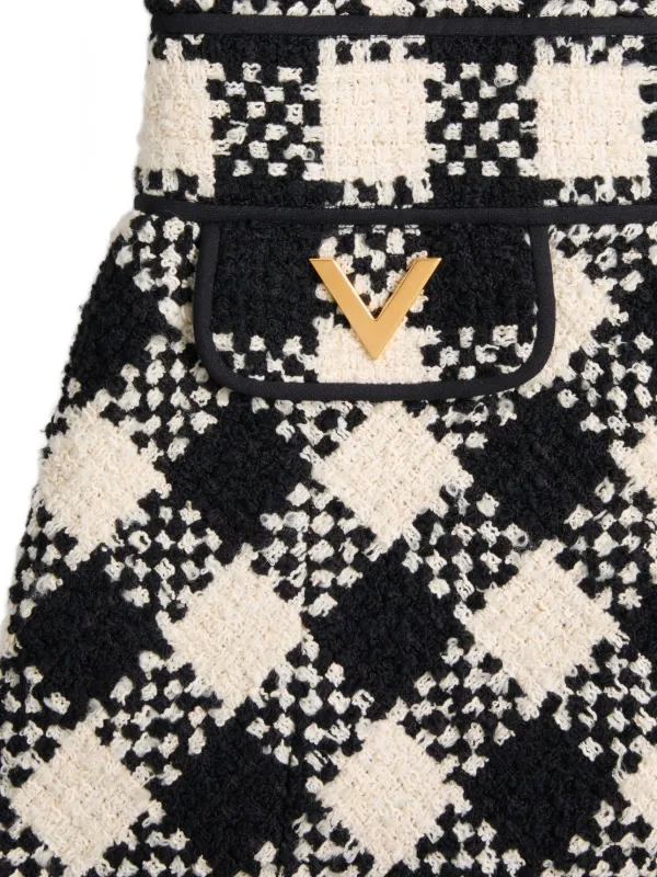 Valentino Garavani ダミエ ツイード ミニドレス | ブラック | FARFETCH JP