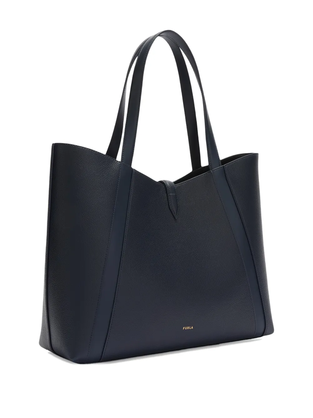 Furla Large Goccia Leather Tote Bag In Blue