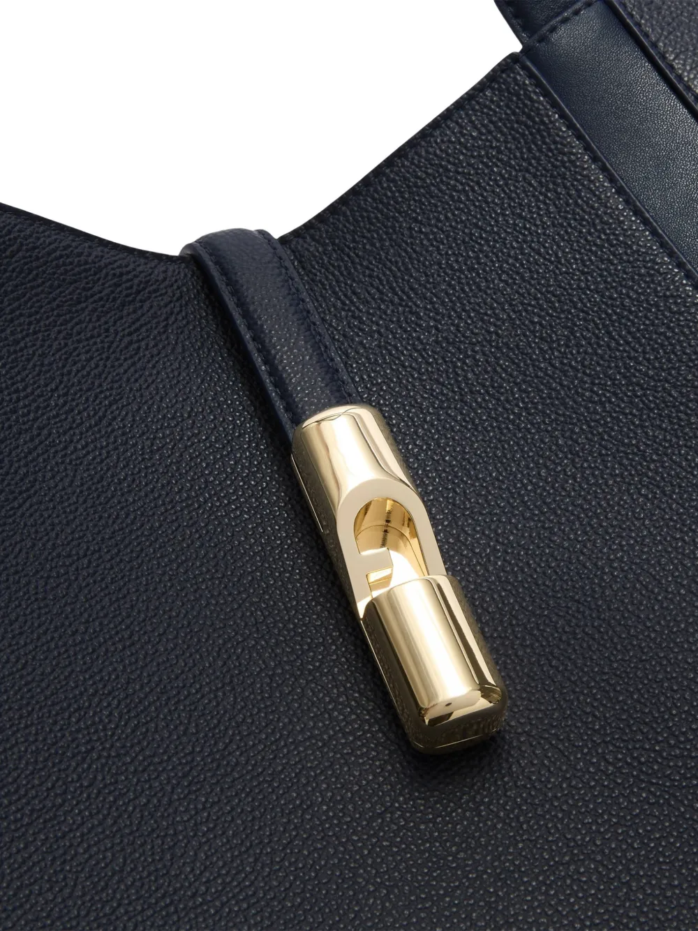 Furla Large Goccia Leather Tote Bag In Blue