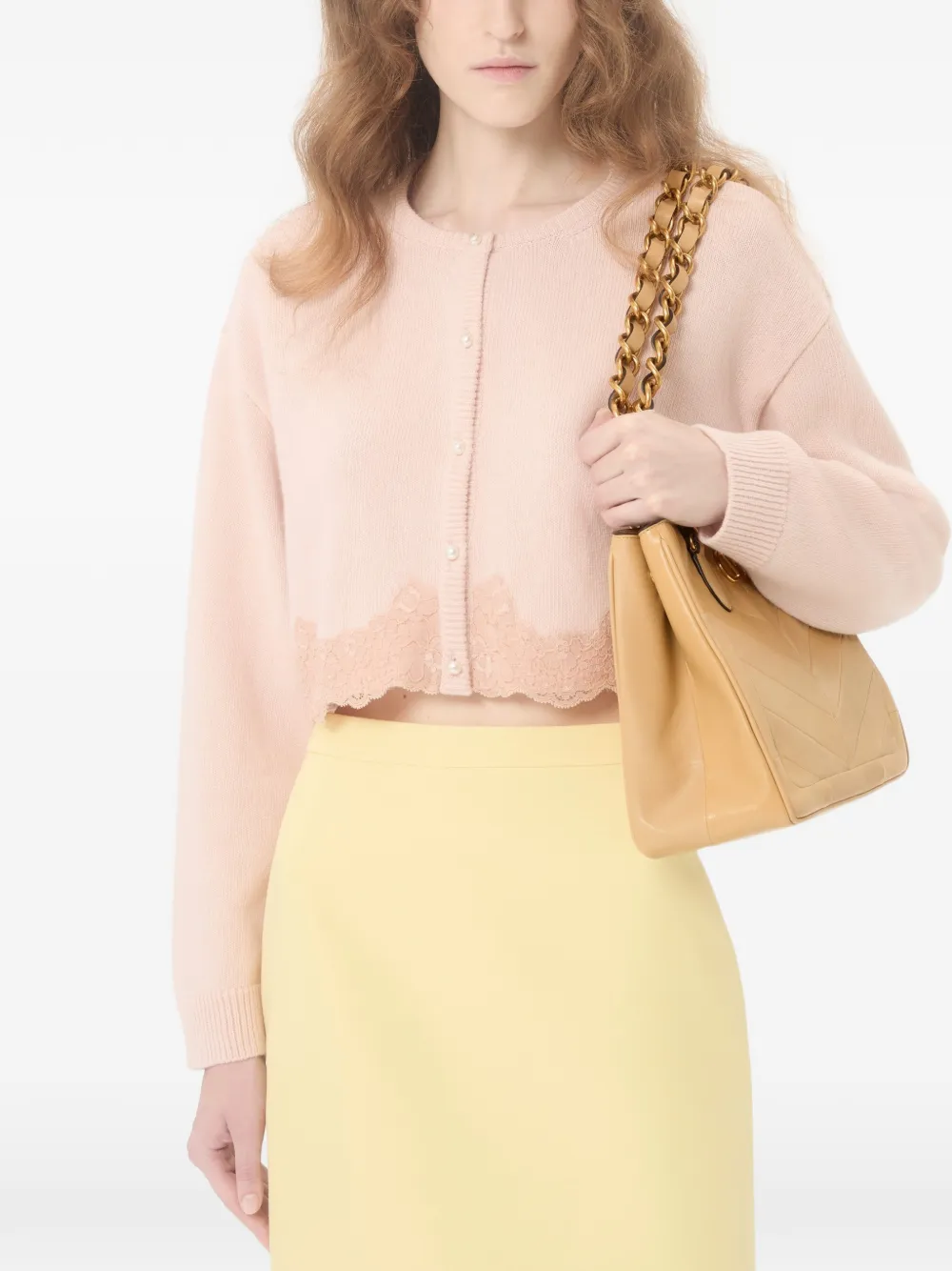 Valentino Garavani Kleine Laseine shopper Beige