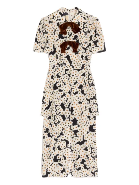 Valentino Garavani Primula-print bow-details midi dress