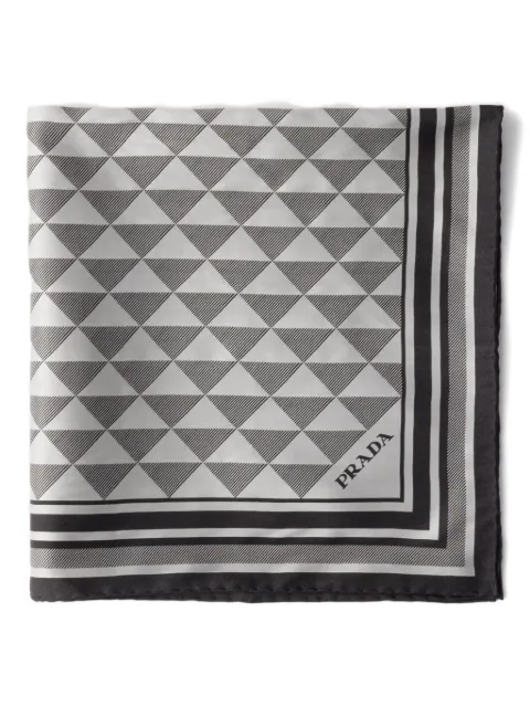 Prada Symbole geometric-motif silk scarf