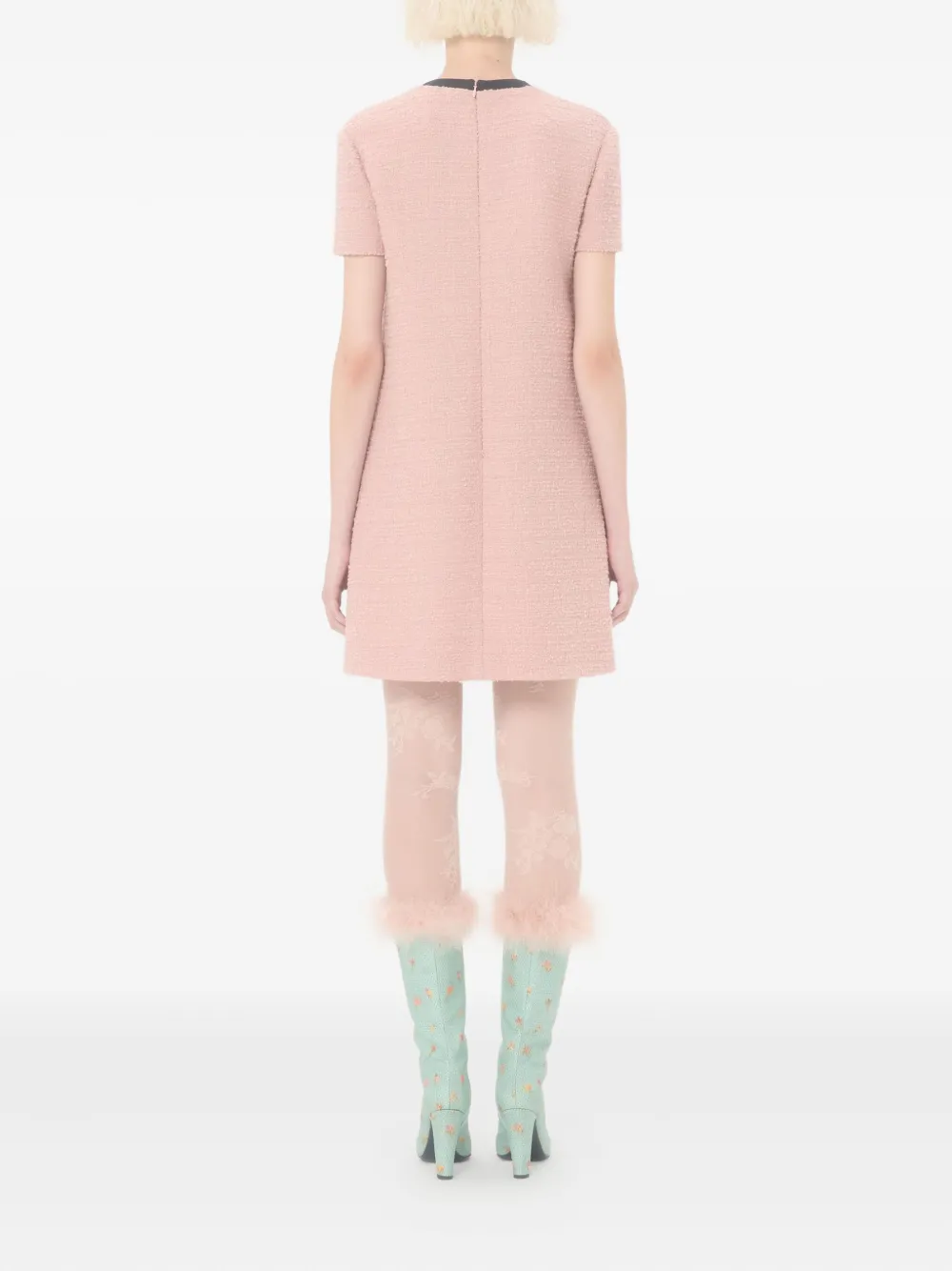 Valentino Short Dress With Bow And Pockets In Pink