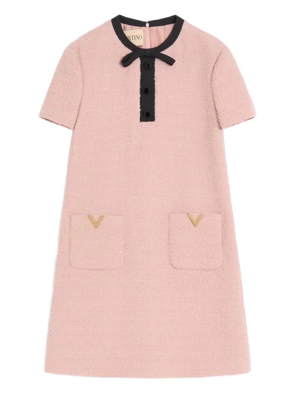 Valentino Bow-detail Mini Dress In Pink