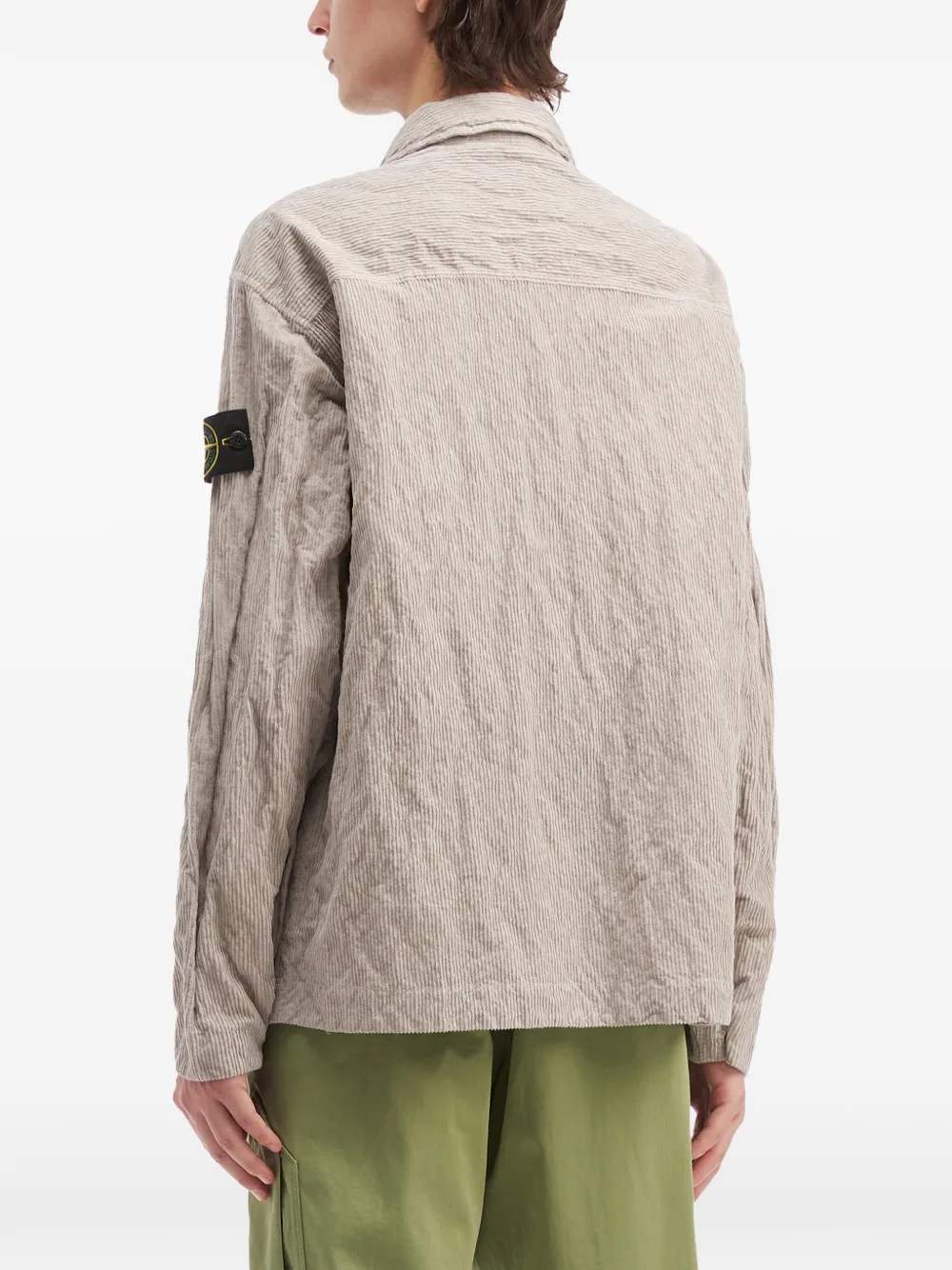 Stone Island Jack met textuur en zak Beige