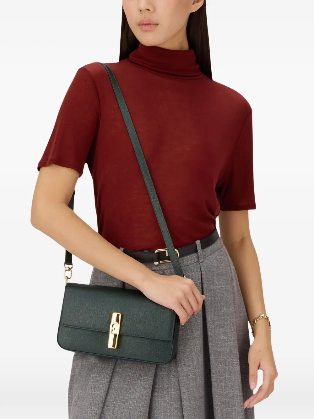 Furla Iride crossbodytas met metalen hardware Groen