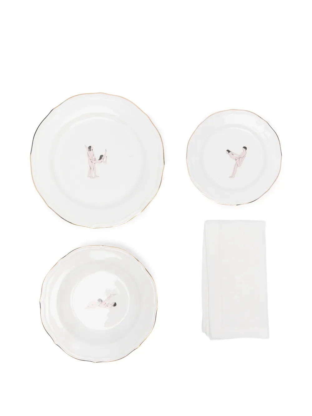 Seletti x Bruno Laurenzano Seikantai5271 - Elongated plate (set of four) - Bianco