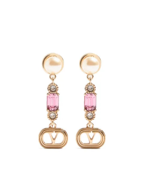 Valentino Garavani Ovalette earrings in metal, pearl and Swarovski® crystals