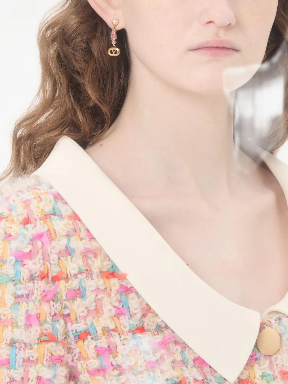 Valentino Ovalette Crystal-embellished Earrings In Multi