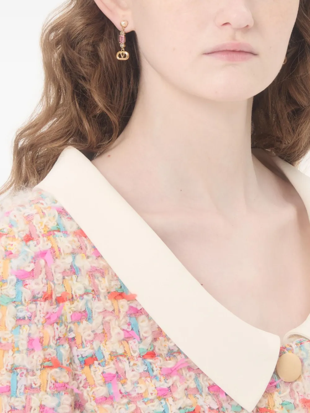 Valentino Garavani Ovalette crystal-embellished earrings - Goud