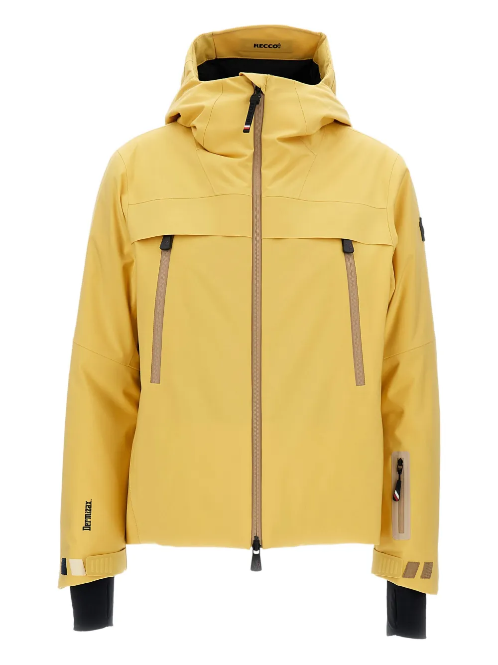 Moncler Chanavey Hooded Ski Jacket In Yellow