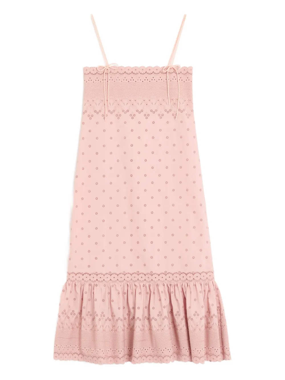 Valentino Ruffled Midi Dress In Pink