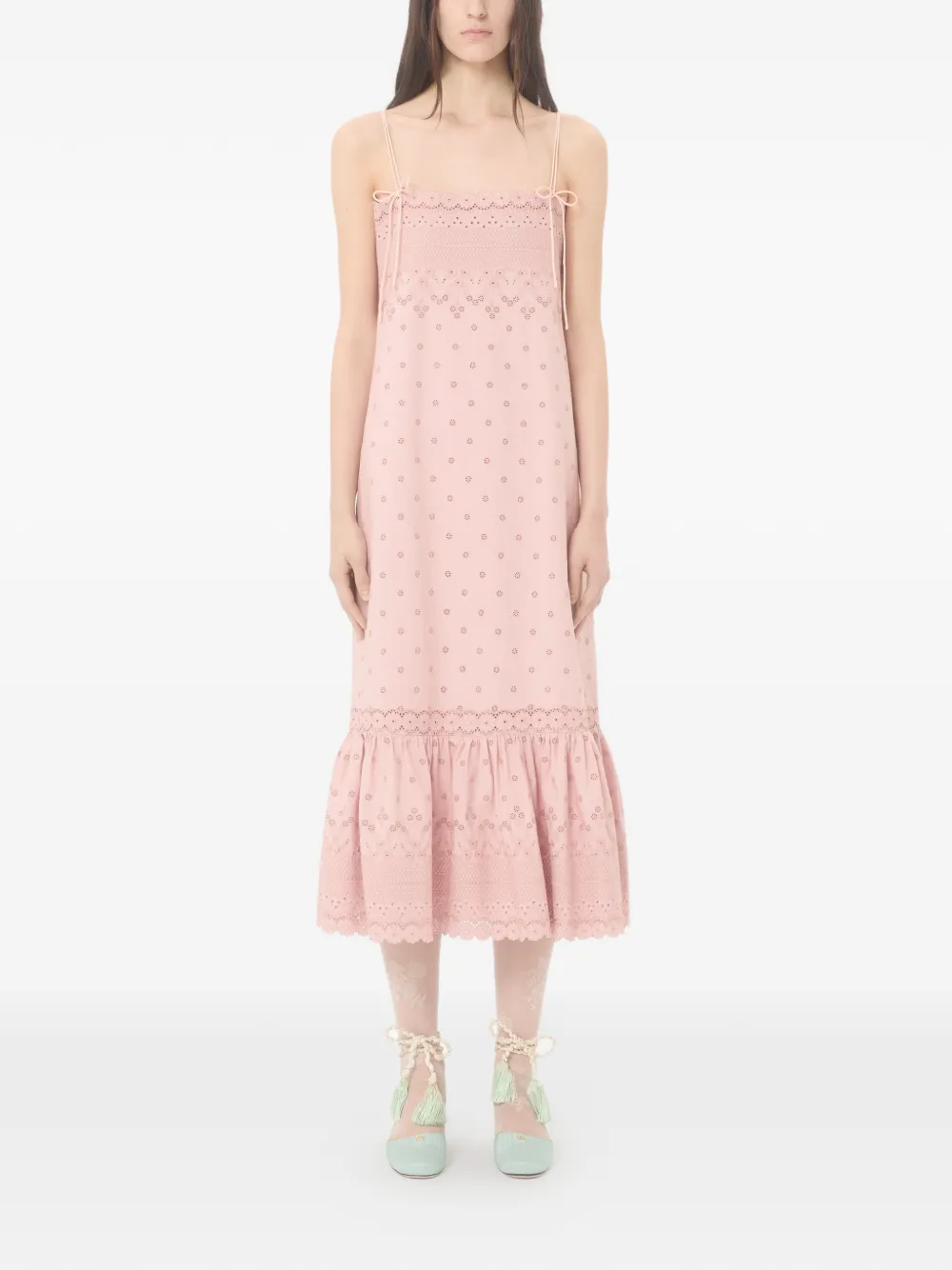 Valentino Garavani Midi-jurk met ruches Roze