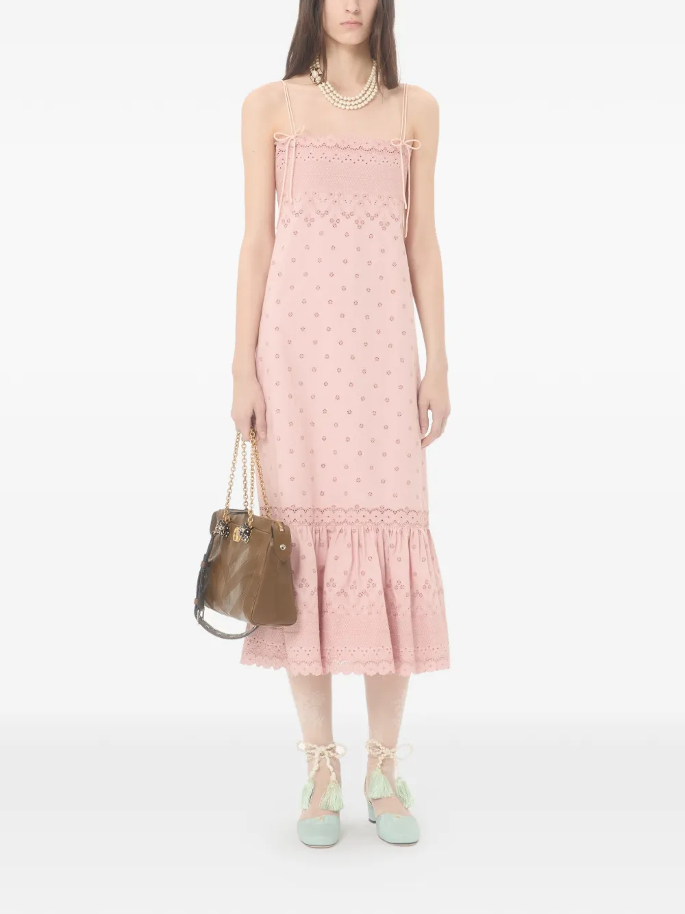Valentino Garavani Midi-jurk met ruches Roze