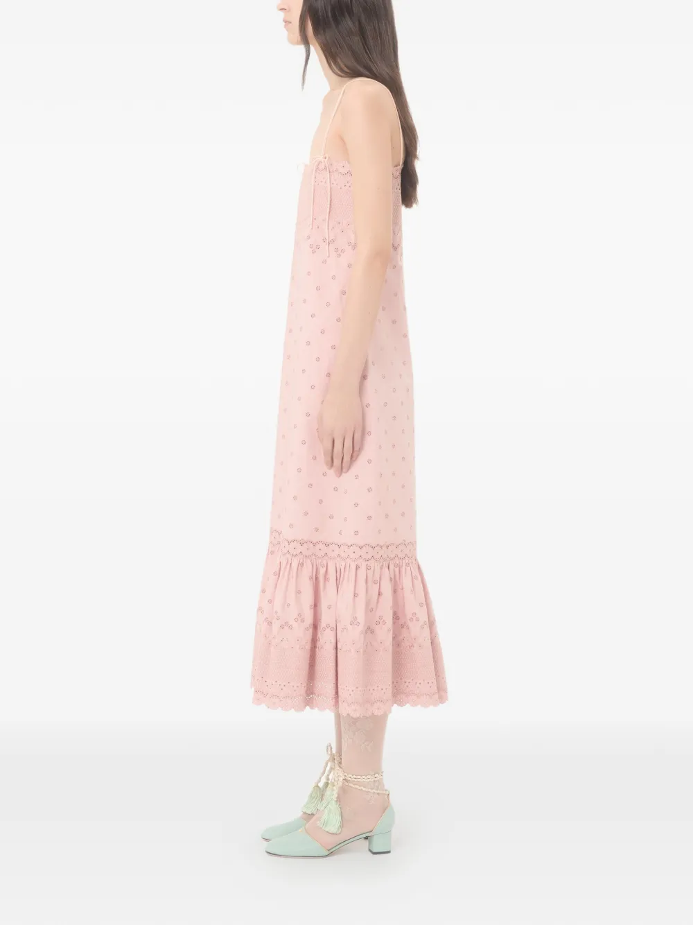 Valentino Garavani Midi-jurk met ruches Roze