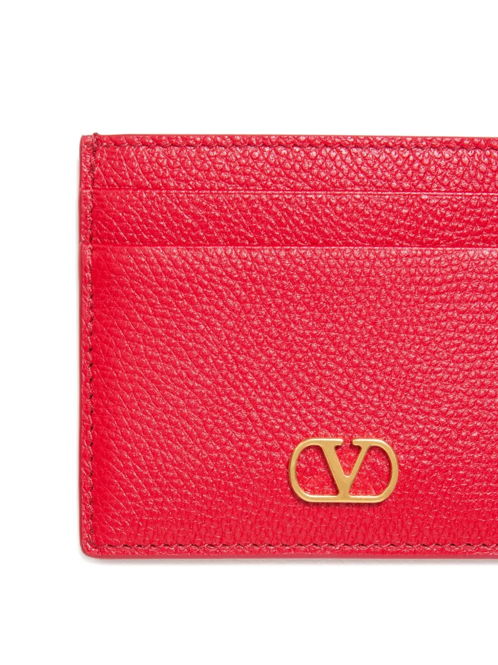 Valentino Vlogo Signature Card Holder In Brown