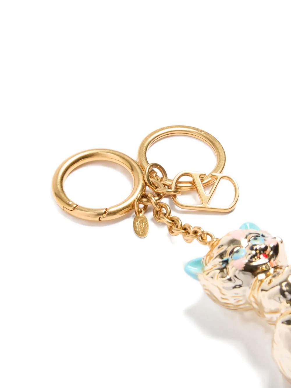 Valentino Le Chat De La Maison Keyring In Gold