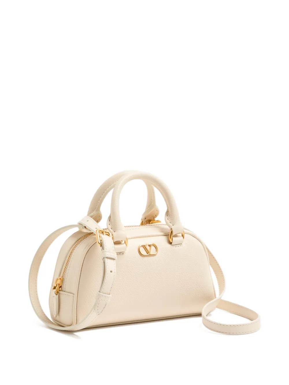 Valentino Garavani Bowling mini-shopper met logo Beige