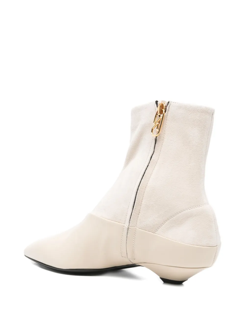 Sergio Rossi 25 mm Beak enkellaarzen met puntige neus Beige