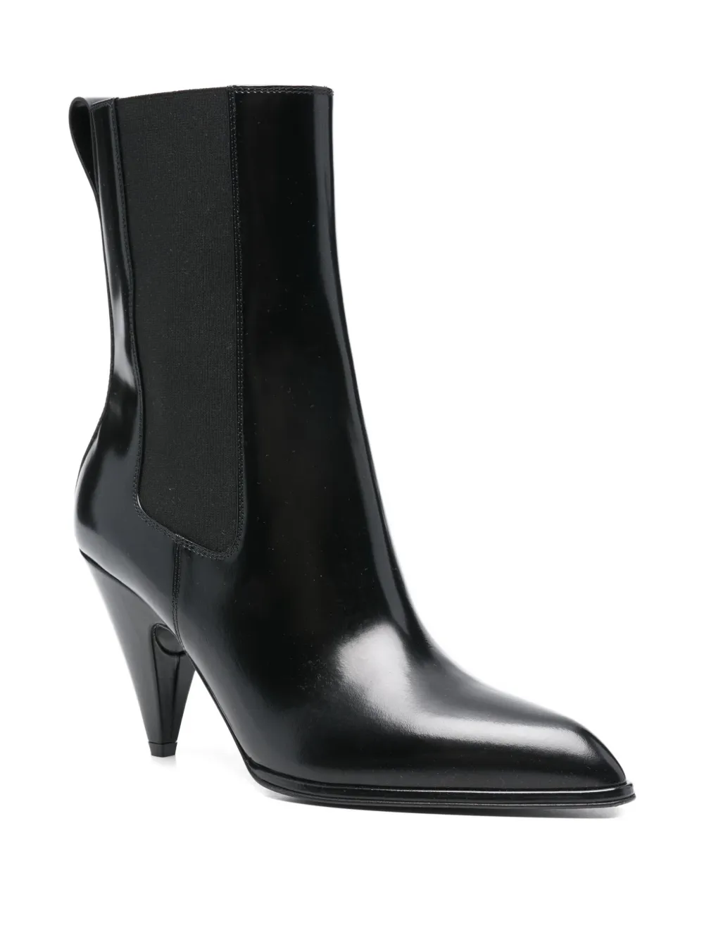 Sergio Rossi 85mm Beak pointed cone-heel boots Zwart