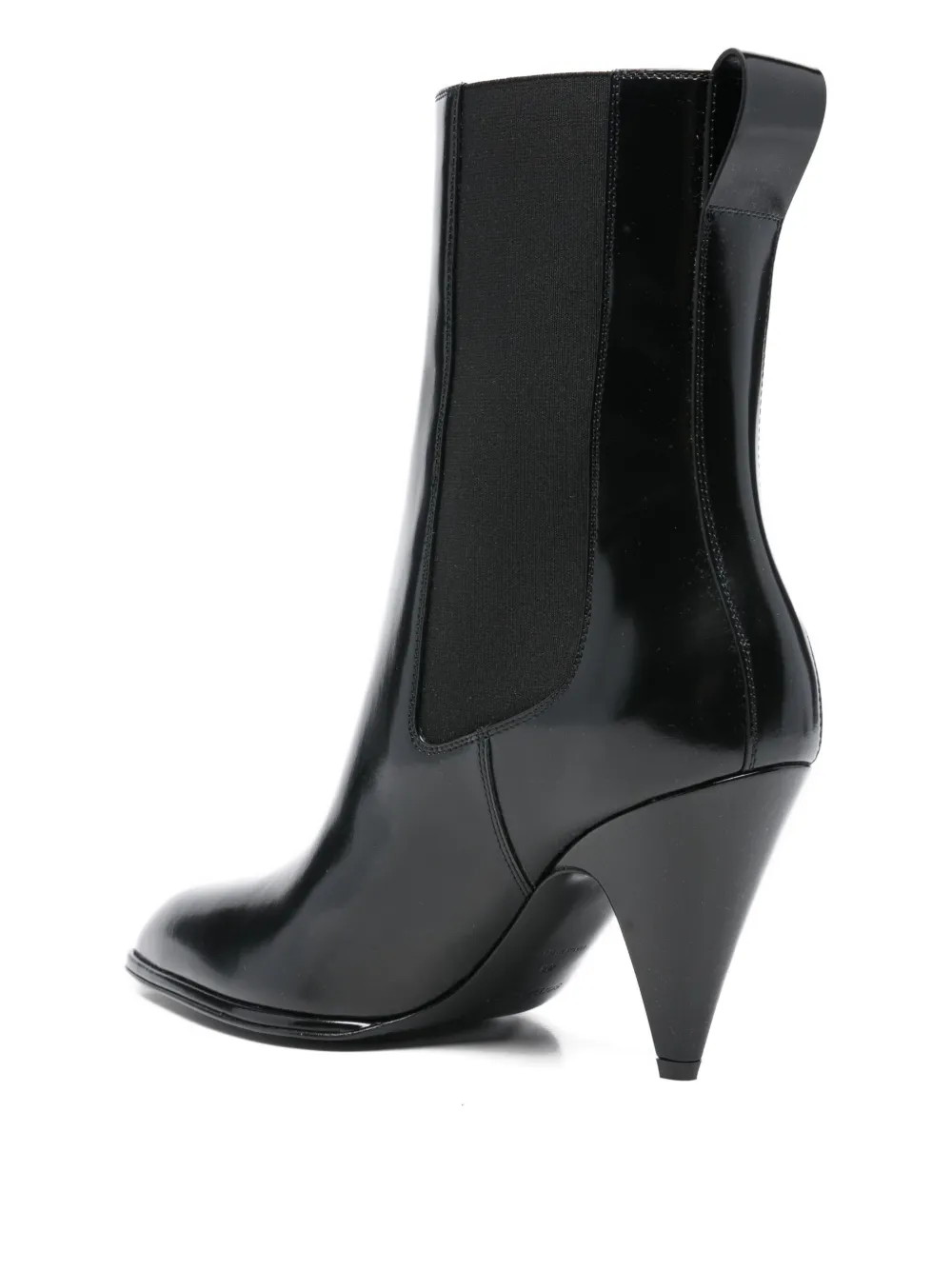 Sergio Rossi 85mm Beak pointed cone-heel boots Zwart