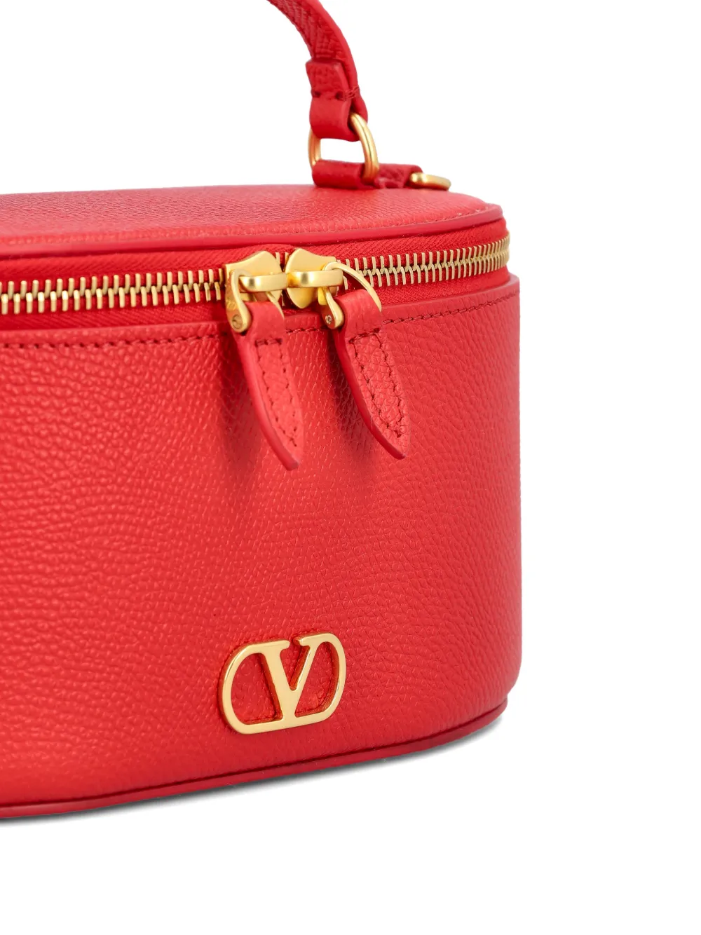 Valentino Garavani VLogo Signature leren toilettas met textuur Rood