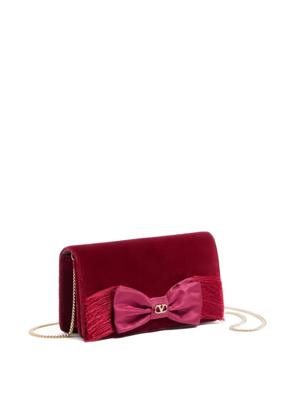Valentino Garavani Fluwelen clutch met strik Rood