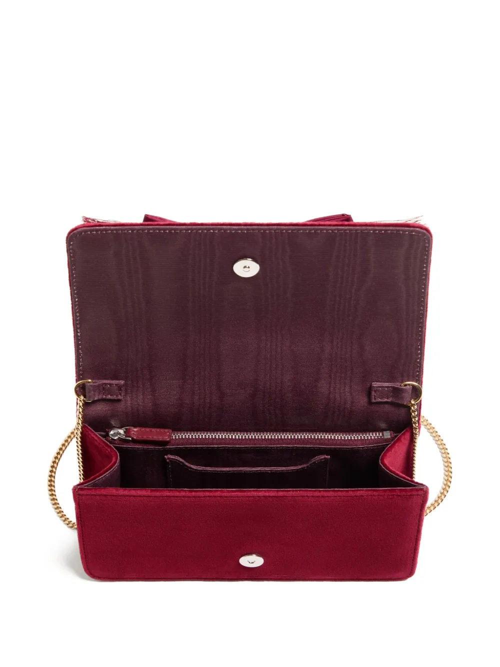 Valentino Garavani Fluwelen clutch met strik Rood