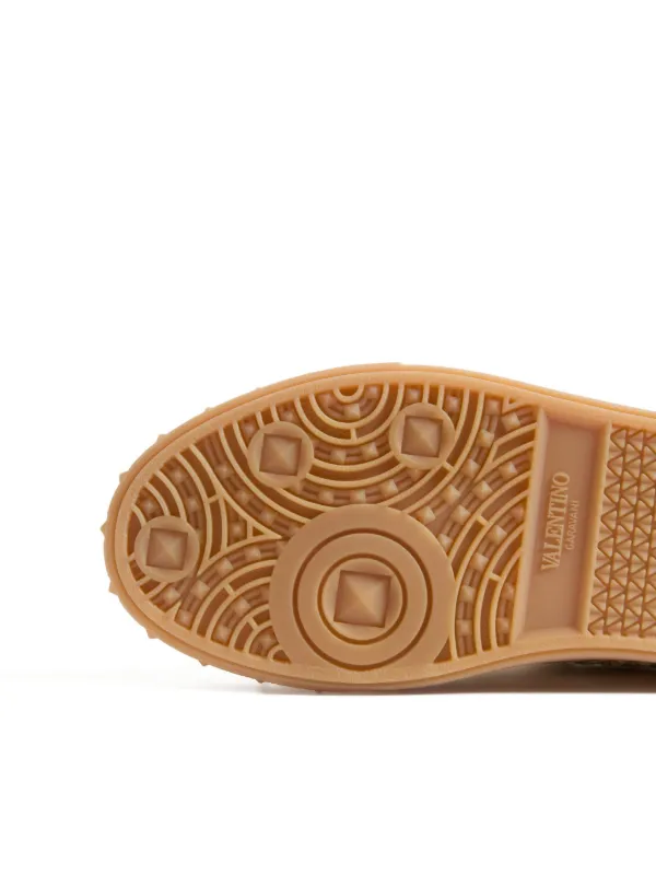 Valentino Garavani Upvillage Sneakers In Woven Raffia Fabric